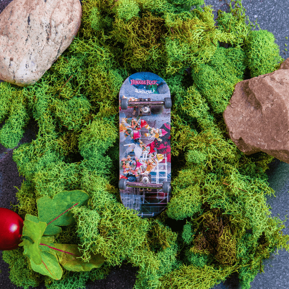 Slushcult x Fraggle Rock Grom Fingerboard Complete - Mini Skateboard for Kids & Collectors - Perfect for Tricks, Stunts & Indoor Skateboarding Practice