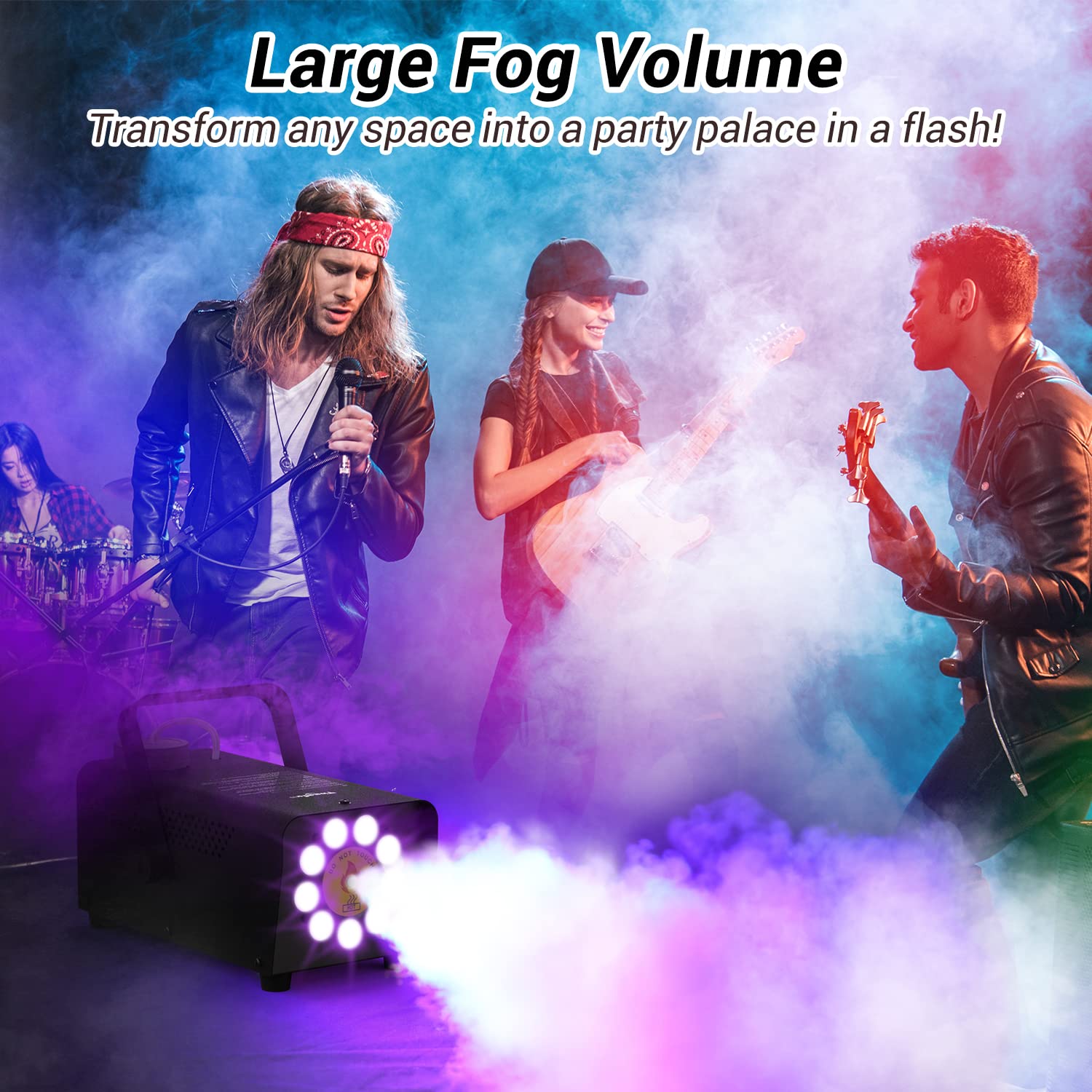 Wireless Remote Control Bubble Machine for Kids - 1000+ Bubbles Per Minute with LED Lights & Smoke Effects | 12 Color Options, 2500CFM Fog Output & Strobe Light | Perfect for Birthday Parties, Outdoor Events & Kids Playtime