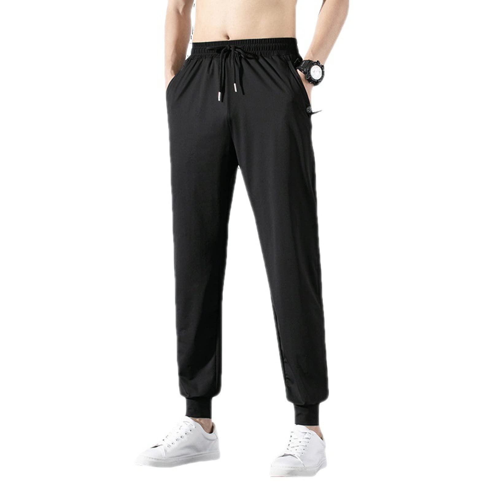 Men's Quick-Dry Sweatpants - Lightweight Comfortable Joggers for Gym Workout, Running & Lounge Wear - Fashion Athletic Training Pants with Stretch Waistband