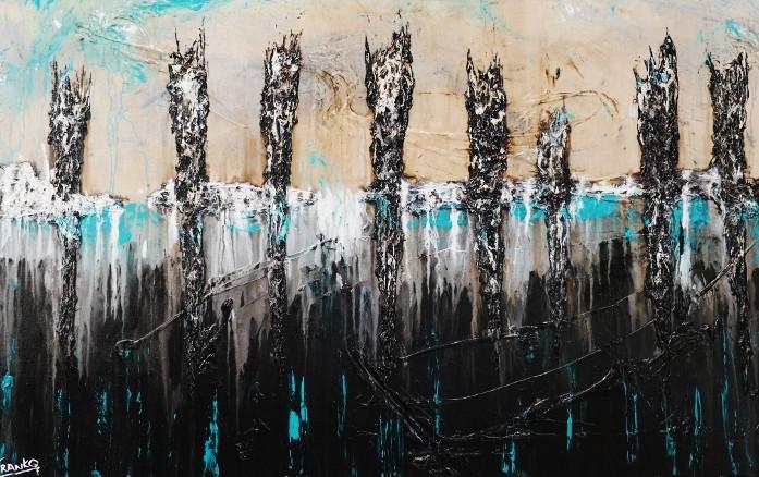 Jaded Beauty 160cm x 100cm Black Abstract Canvas Wall Art - Modern Home Decor for Living Room, Bedroom & Office
