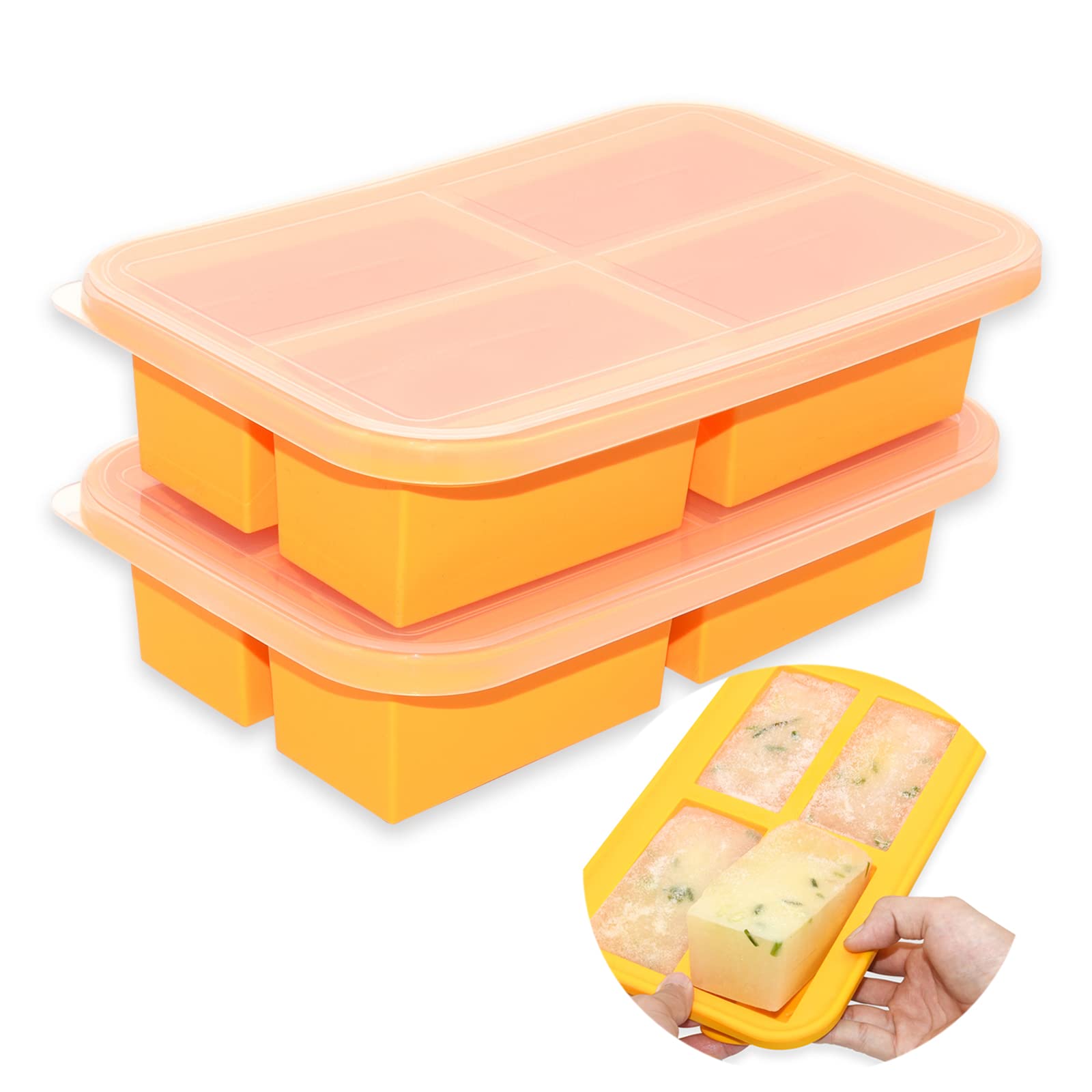 Extra-Large Silicone Soup Freezer Tray - 300ml Portion (2 Pack) | Reusable Silicone Food Storage Containers for Soup, Sauce, Baby Food & Meal Prep | Perfect for Freezing, Portion Control & Organized Kitchen Storage