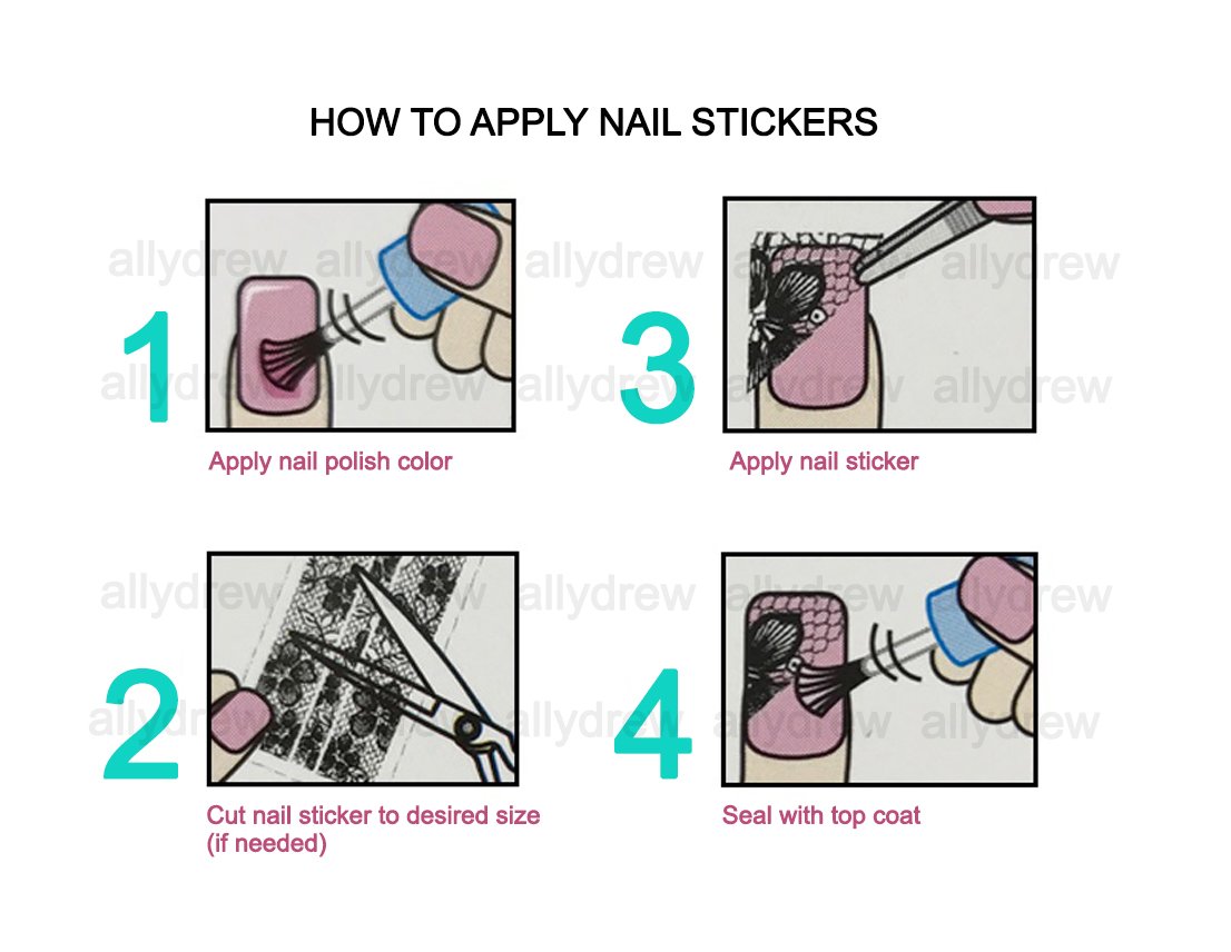 ALLYDREW Self-Adhesive 3D Nail Art Stickers - Cherry Blossom, Bamboo & Crane Designs (6 Sheets/3 Patterns) for Manicure, Nail Decoration & DIY Nail Art - Perfect for Parties, Weddings & Special Occasions