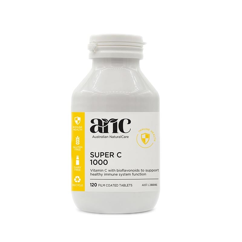 Australian Natural Care Super C 1000mg Vitamin C Supplement - 120 Tablets for Immune Support, Skin Health & Energy Boost | Daily Wellness, Cold Prevention & Antioxidant Protection
