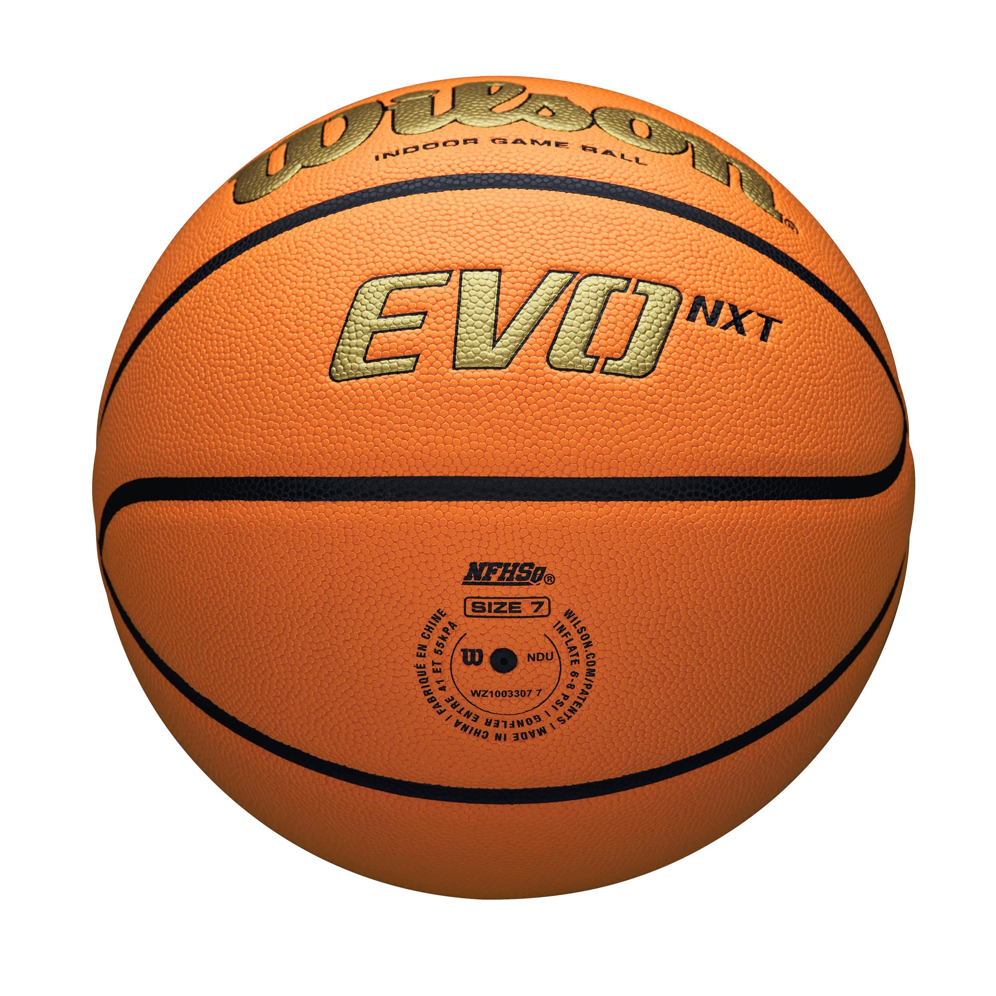 Wilson NCAA Evo NXT Official Indoor Game Basketball - Size 6 & 7 for Men & Women - Perfect for College Games, Gym Training & Competitive Play