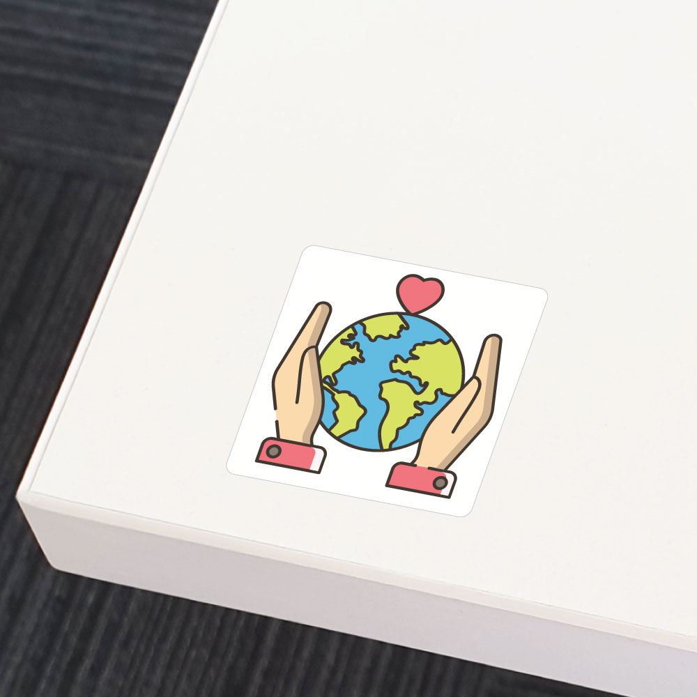 Eco-Friendly In Love With The Earth Sticker Decal - Waterproof Vinyl Decoration for Laptops, Water Bottles & Notebooks - Perfect for Earth Day, Environmental Awareness & Sustainable Lifestyle Gifts