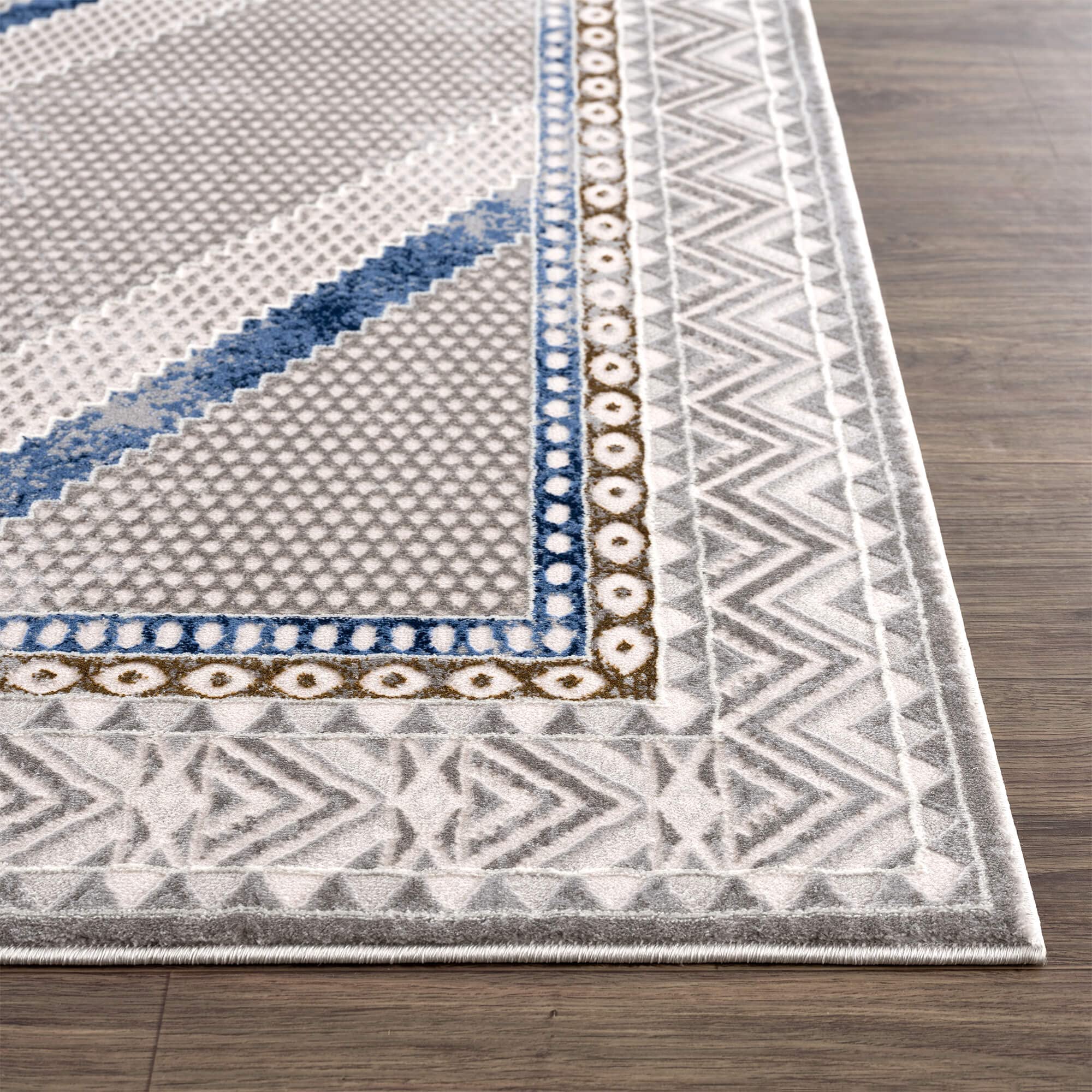 Premium Non-Shed 8x10 Oriental Area Rug - Blue Diamond Medallion Traditional Design for Dining Room, Living Room & Bedroom | Abani Rugs | Soft & Durable Under Table Rug (7'9