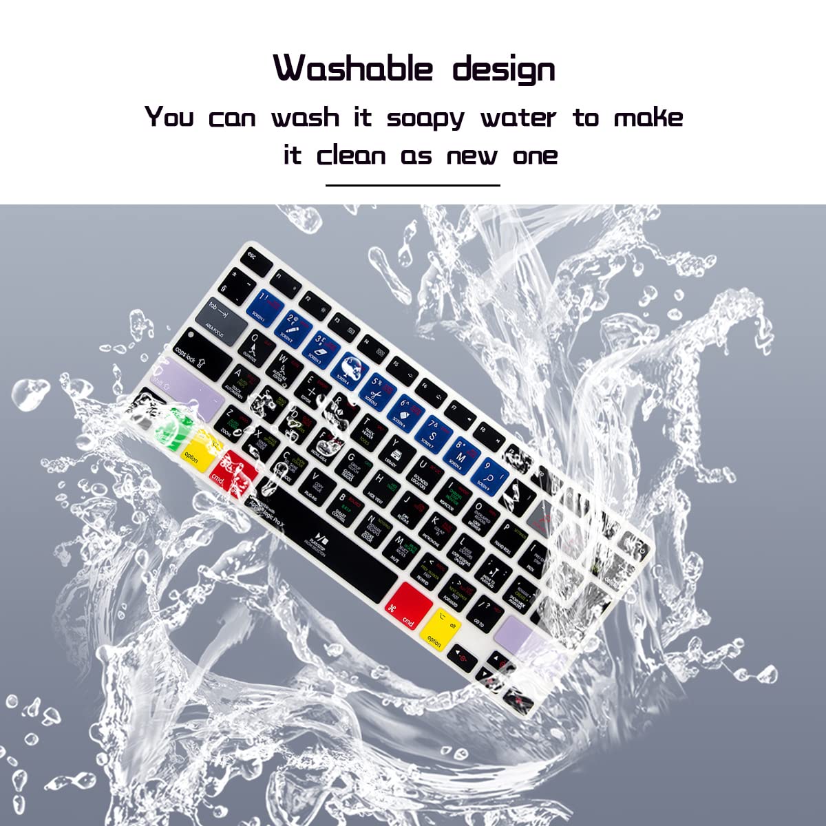 HRH Logic Pro X Shortcut Silicone Keyboard Cover for MacBook Air 13, MacBook Pro 13/15/17 (2015 & Older), iMac - USA & Europe - Perfect for Music Production & Studio Work