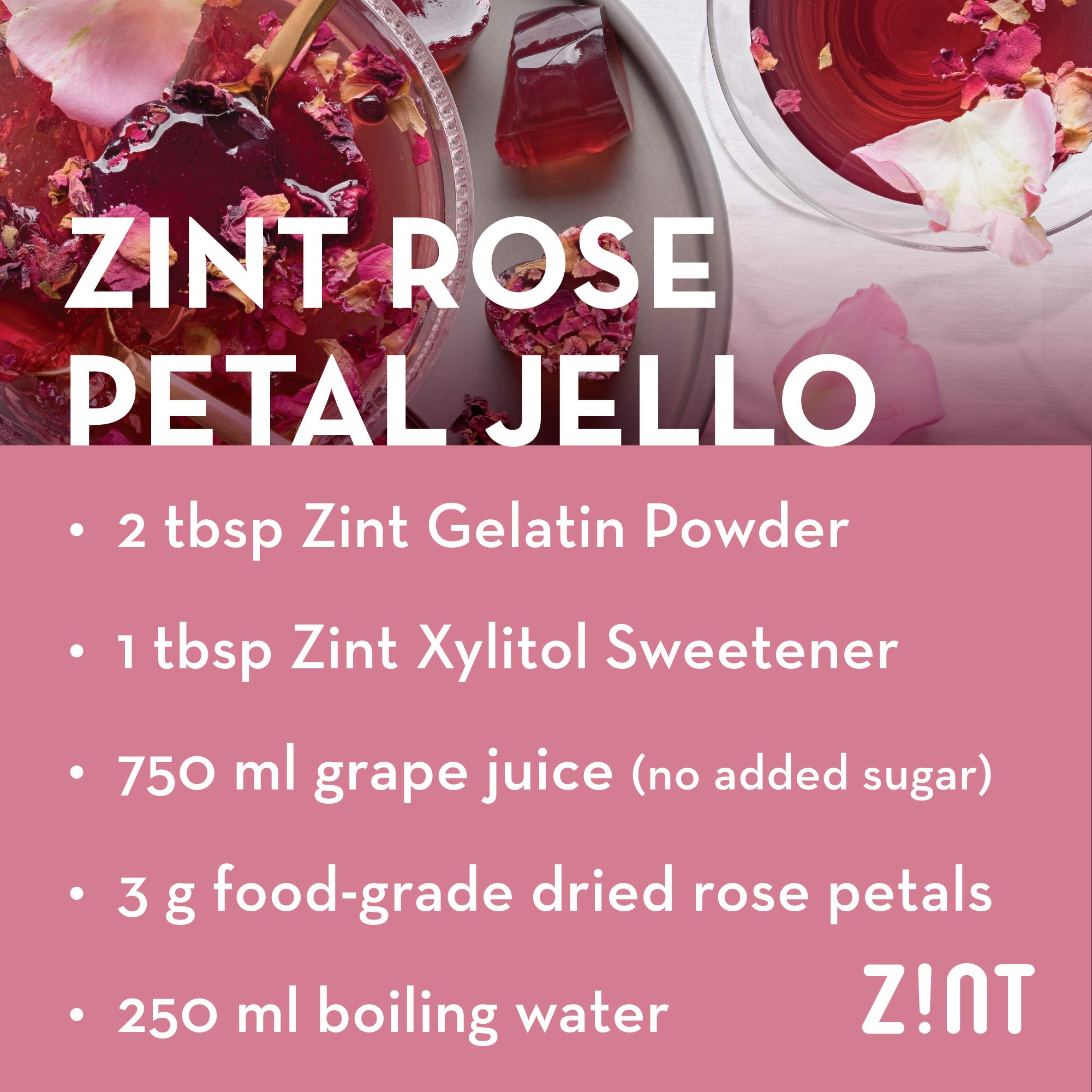 Zint Beef Gelatin Powder (16 oz) - Unflavored, Keto & Paleo Certified Collagen Protein - Perfect for Baking, Jello, Smoothies & Thickening Sauces - Ideal for Keto Diet, Healthy Desserts & Homemade Recipes