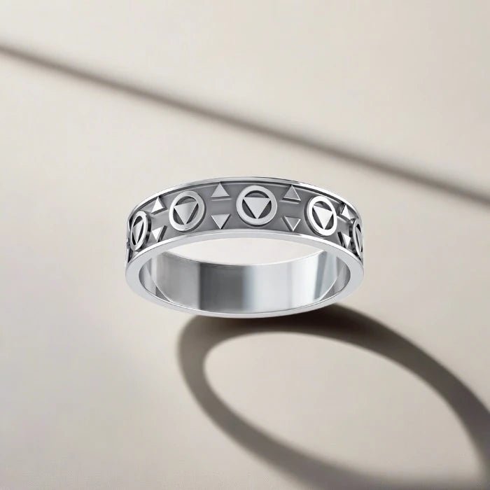 Triangle of Serenity Sterling Silver Band JR163 - Elegant Minimalist Ring for Women, Perfect for Everyday Wear, Gift Giving & Special Occasions