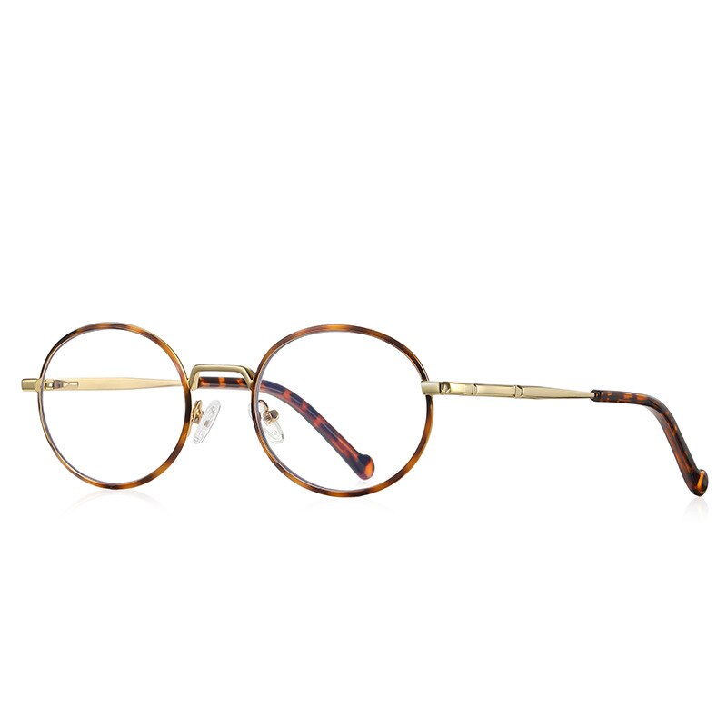 CCspace Unisex Full Rim Round Oval Alloy Eyeglasses 56142 - Lightweight Durable Frame for Men & Women - Perfect for Reading, Driving & Everyday Use