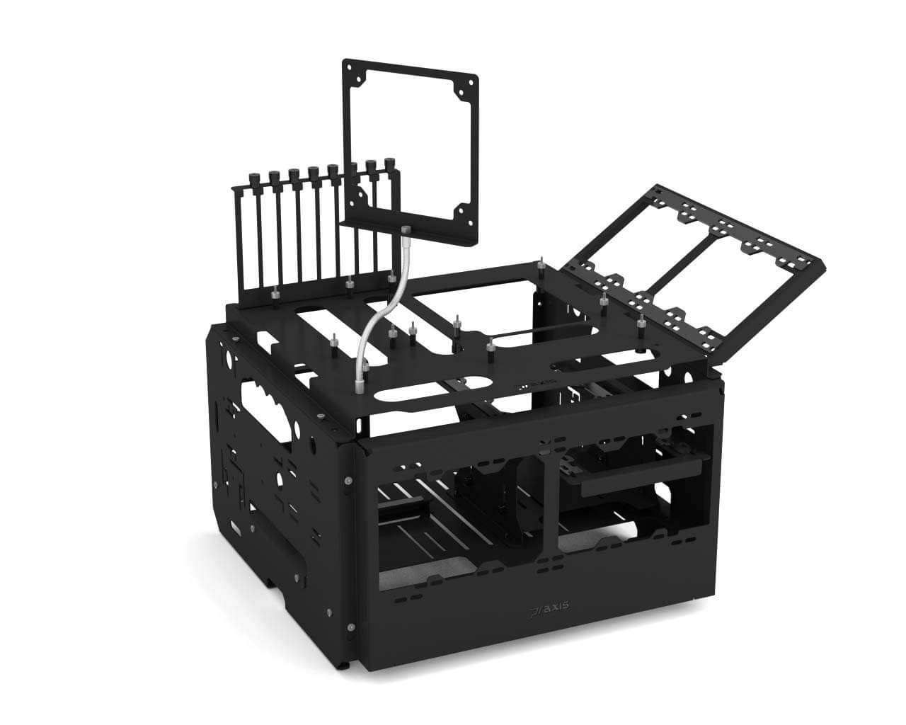 Praxis WetbenchSX Open Air Computer Test Bench Pro - Flat Edition in Black | PC Hardware Testing Station for Gamers & Tech Enthusiasts | Perfect for PC Building, Maintenance & Performance Testing