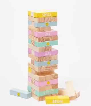 Giant Tumbling Tower Game Set - 58 Piece Wooden Blocks for Family Game Night, Outdoor Party, and Team Building Activities - Fun Indoor/Outdoor Stacking Game for Kids & Adults