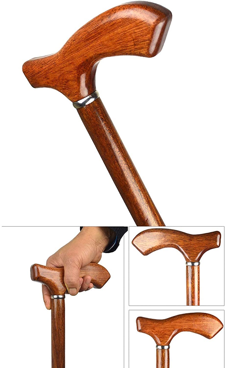 Premium Adjustable Aluminum Alloy Walking Cane with 4 Anti-Slip Legs & LED Light - Shock Absorbing Mobility Aid for Elderly & Seniors - Ideal for Hiking, Outdoor Activities & Daily Support (Size C)