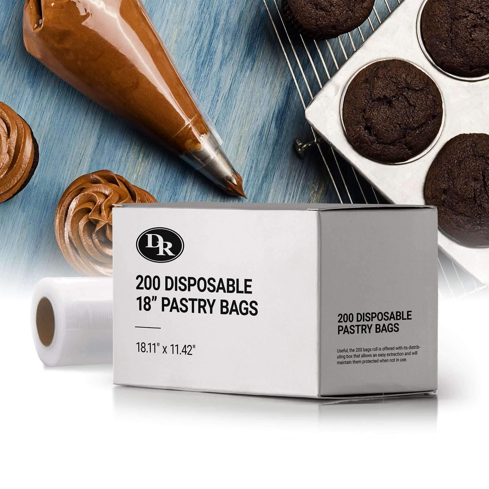 200 Disposable 18-Inch Pastry Bags for Baking, Cake Decorating, Icing, and Piping - Perfect for Home Bakers, Professional Chefs, and DIY Desserts
