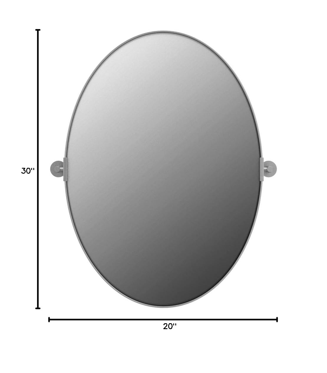 ANDY STAR Brushed Nickel Oval Pivot Bathroom Mirror - Stainless Steel Metal Frame Tilting Vanity Wall Mirror for Vertical or Horizontal Hanging - Perfect for Bathrooms, Bedrooms, and Dressing Areas