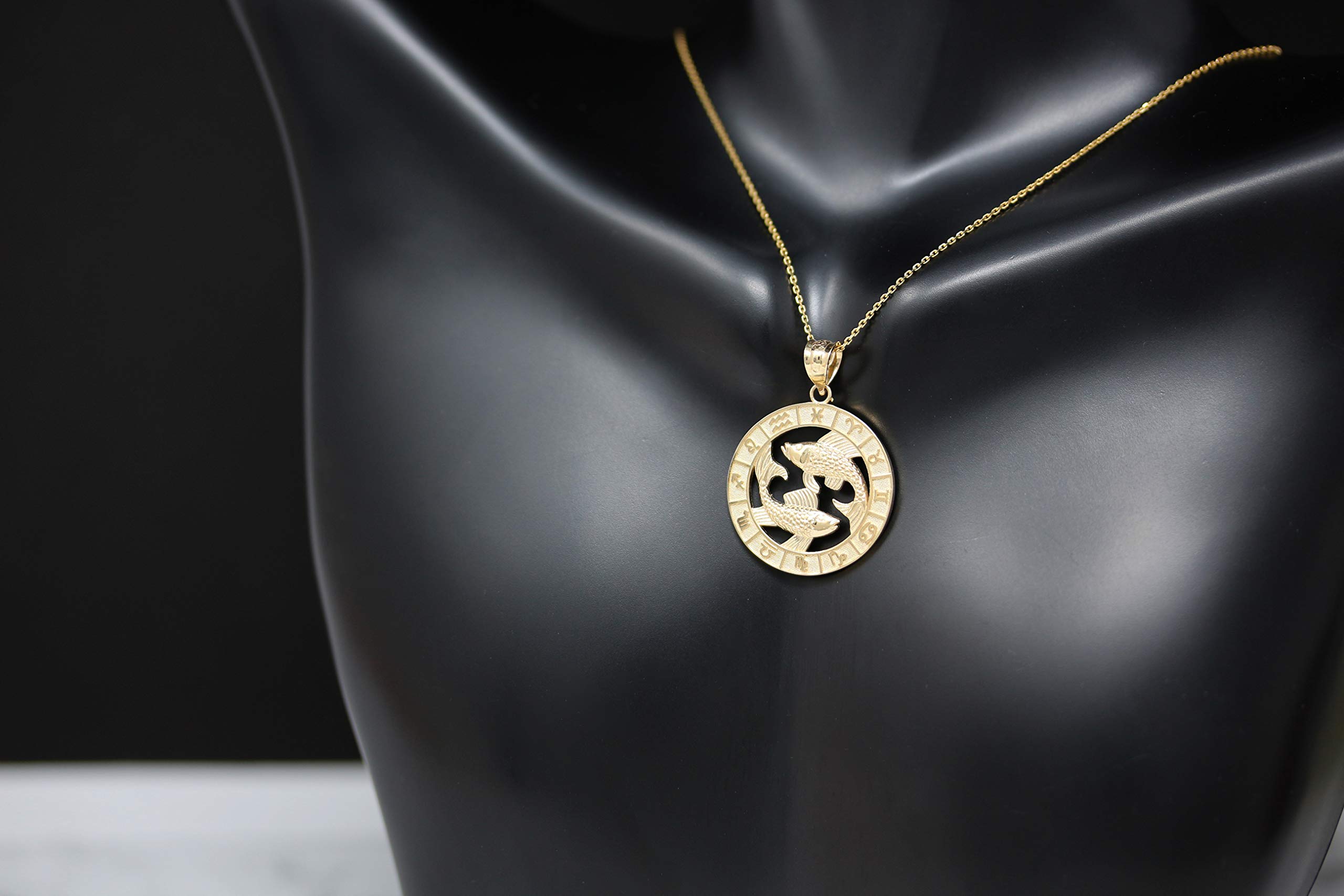 10K Yellow Gold Zodiac Pendant Necklace - Elegant Horoscope Jewelry for Women, Perfect Gift for Birthday, Anniversary & Everyday Wear