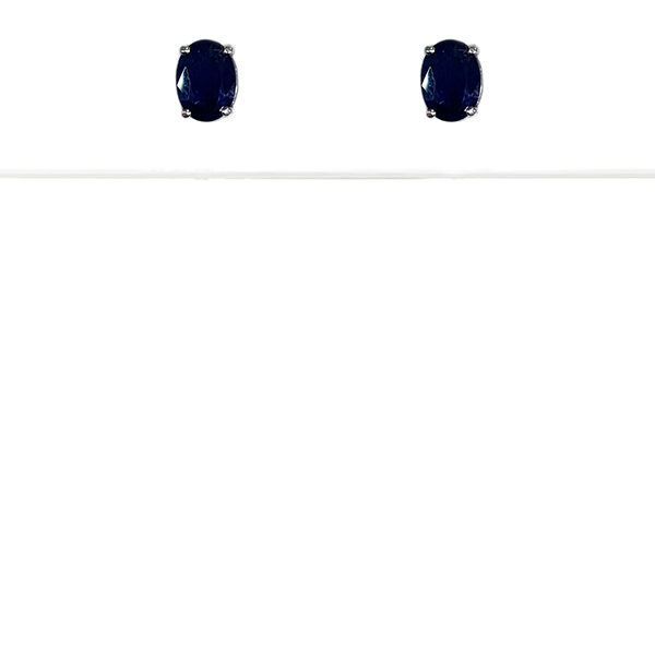 14K White Gold Sapphire Stud Earrings for Women - Elegant Blue Gemstone Jewelry Gift for Birthday, Anniversary & Special Occasions