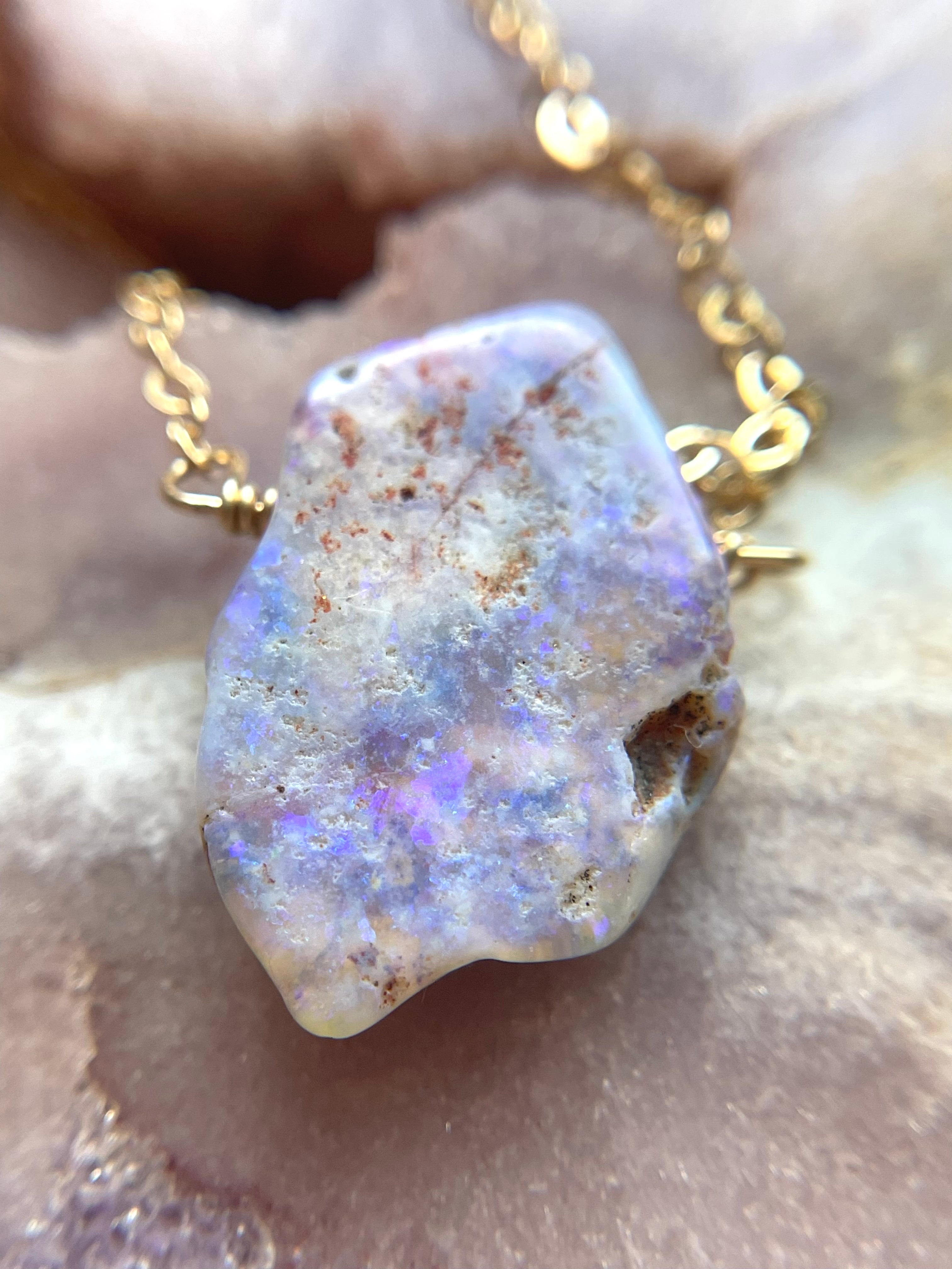 Australian Opal Pendant Necklace - 14kt Gold Filled Elegant Jewelry for Women | Perfect Gift for Birthday, Anniversary & Special Occasions