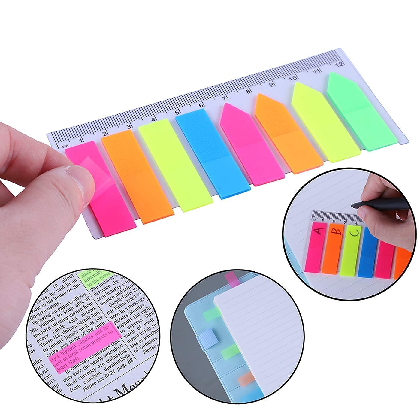 Antner A6 PU Leather Notebook Binder (Pink) with 3 Pack Refill Paper, 2 Pack 160pcs Neon Page Markers, 10pcs Dividers & 3pcs Pockets | Perfect for School, Office & Planner Organization