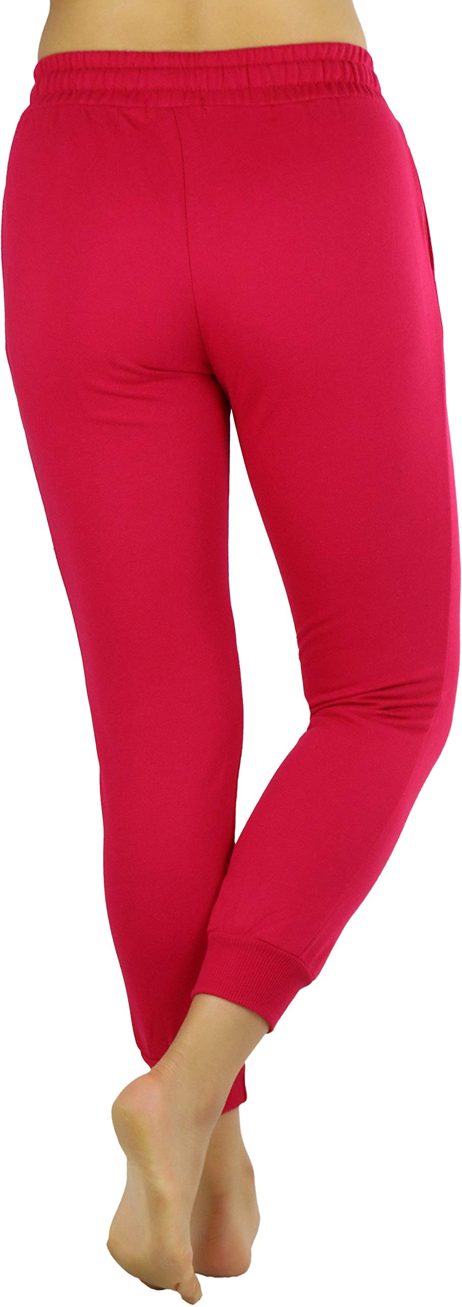 ToBeInStyle Women's French Terry Capri Jogger Pants with Drawstring Waistband - Comfortable Lounge & Workout Pants for Yoga, Running, and Casual Wear