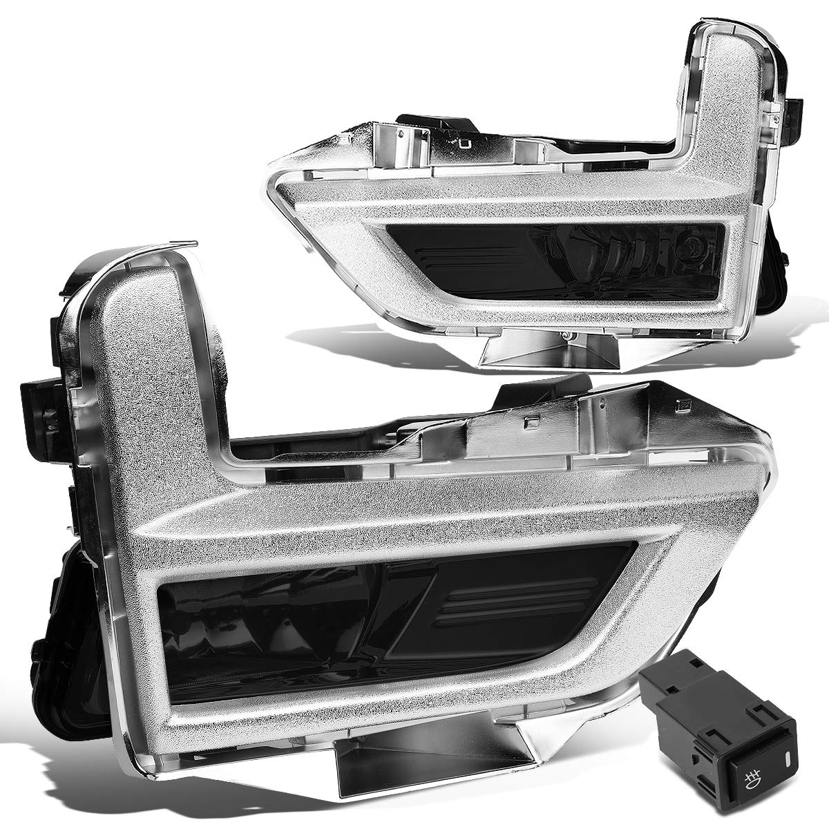 DNA MOTORING FL-ZTL-280-SM Fog Light Kit with Bezel & Switch - Compatible with 2017-2018 Nissan Rogue - Driver & Passenger Side - Improved Visibility & Safety - Perfect for Night Driving and Foggy Conditions