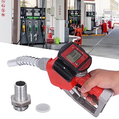 1in BSP Automatic Fueling Nozzle with Auto Shut Off - Aluminum Alloy Digital Meter for Gasoline/Diesel Fuel Transfer - Perfect for Gas Stations, Farms & Industrial Use