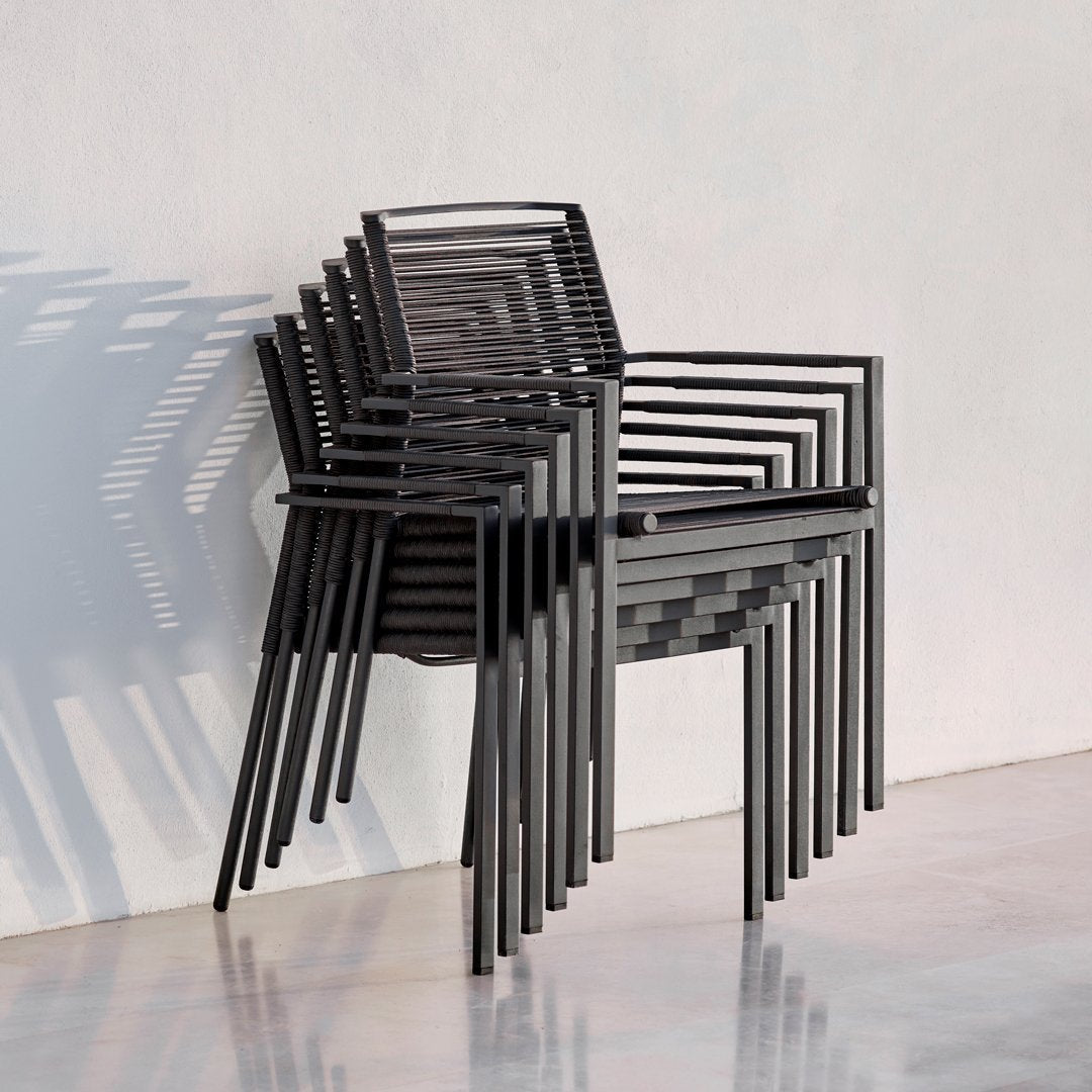 Edge Outdoor Armchair - Stackable Patio Chair for Garden, Poolside & Backyard - Lightweight & Durable Weather-Resistant Design
