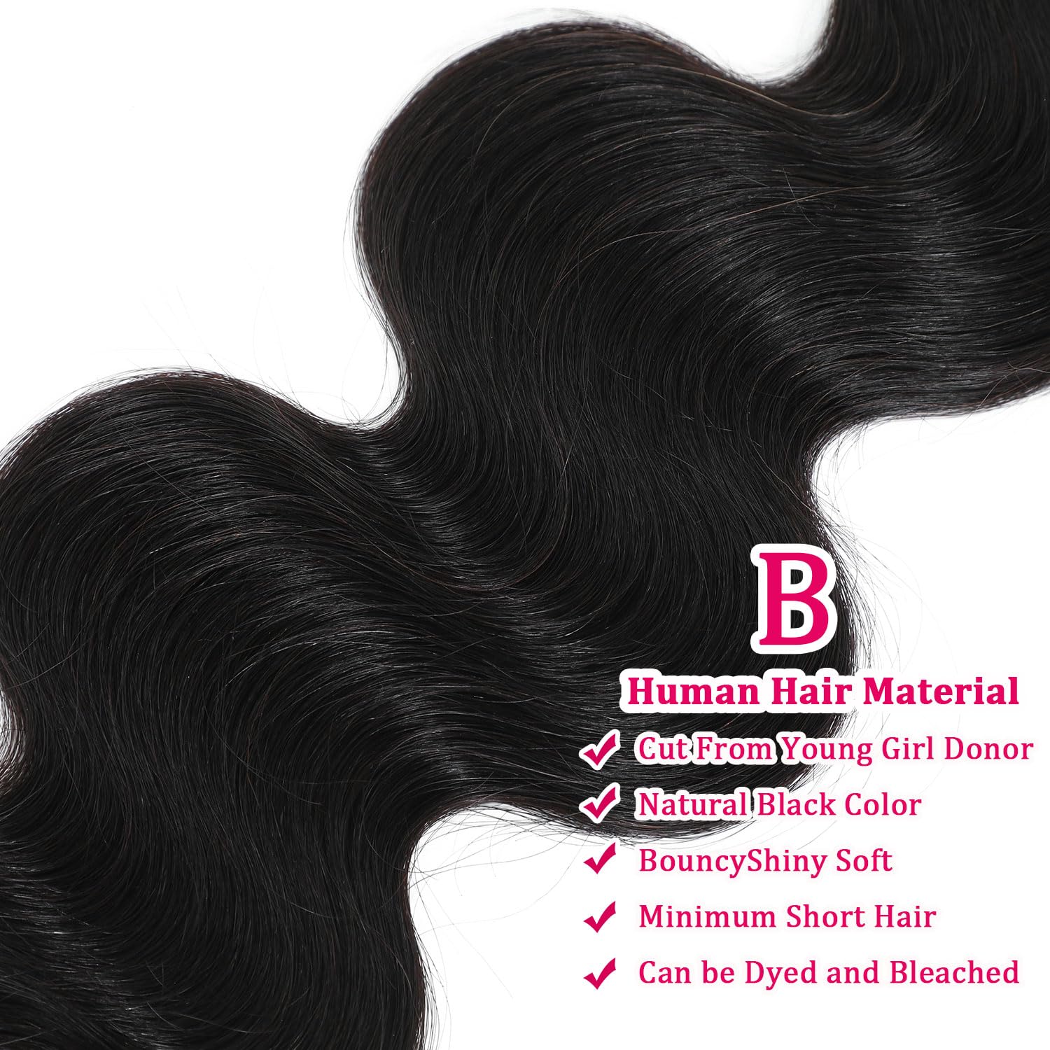 100% Unprocessed Brazilian Virgin Human Hair Bundles - Body Wave 16/18/20 Inch 12A Grade (3 Bundles) | Real Human Hair Extensions for Black Women | Natural Black | Perfect for Daily Styling, Special Occasions & Protective Hairstyles