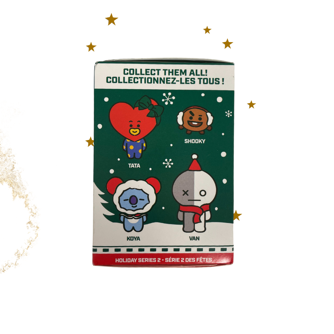 BT21 Merry and Bright Plush Keychain - Holiday Series 2 Blind Box Collectible - Cute Kawaii Character Keyring for Bags, Gifts & Christmas Decorations