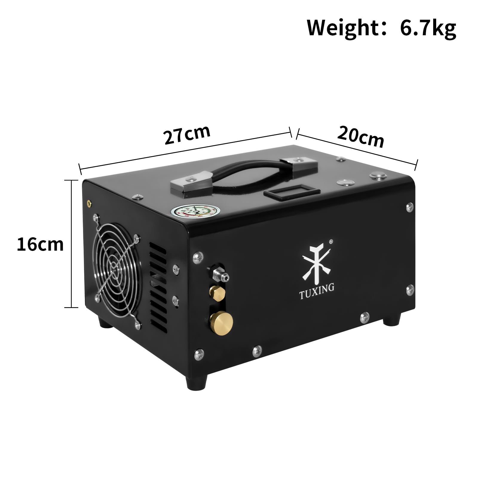 TUXING 4500Psi PCP Air Compressor with Water Cooling System - High Pressure Air Pump for Scuba Diving Tanks, PCP Air Rifles & Paintball Guns - Manual Shutoff 110V Electric Compressor (TXET061-1) - Perfect for Outdoor Sports, Hunting & Shooting Range Use