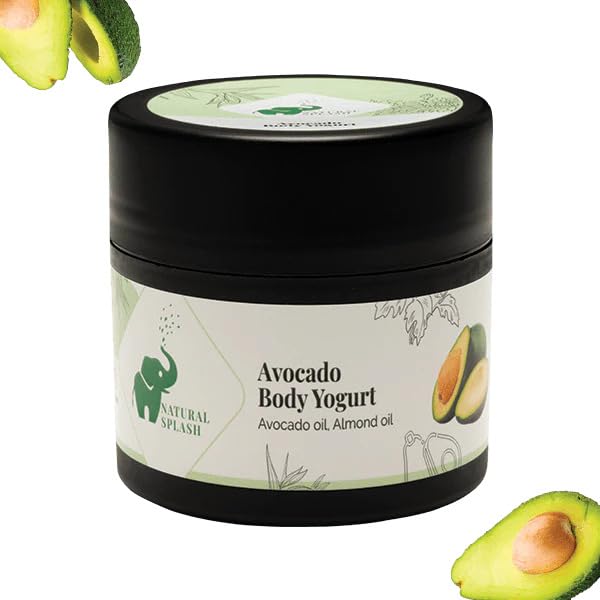 Natural Splash Avocado Body Butter with Sea Butter - Ultra-Rich Moisturizer for Dry Skin | Infused with Avocado Oil & Vitamin E | 100g | Deep Hydration for Hands, Feet & Elbows | Perfect for Daily Skincare Routine