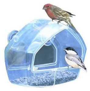 Birdscapes Clear Window Bird Feeder 348 - Transparent Suction Cup Birdhouse for Outdoor Patio Decor - Attracts Wild Birds - Perfect for Bird Watching at Home, Office, or Garden Windows (Pet Supplies)