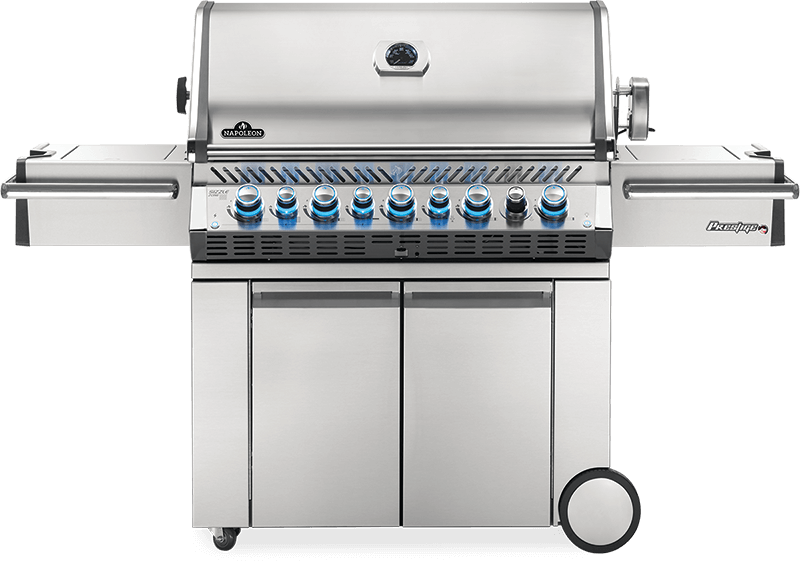 Napoleon Prestige Pro 665 RSIB Gas Grill with Rotisserie Kit - PRO665RSIBPSS 3 Burner Stainless Steel Outdoor BBQ Grill for Backyard, Patio, and Tailgating Parties