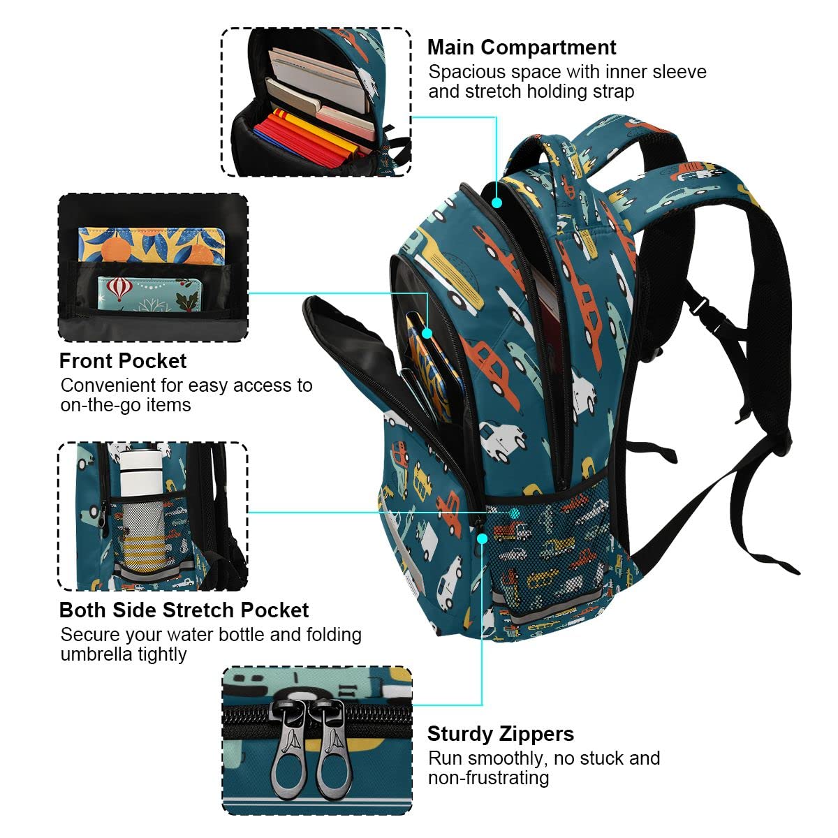 Personalized Kids Backpack with Name - Durable School Bookbag for Boys & Girls, Lightweight Travel Backpack for Teens - Perfect for School, Day Trips & Outdoor Adventures