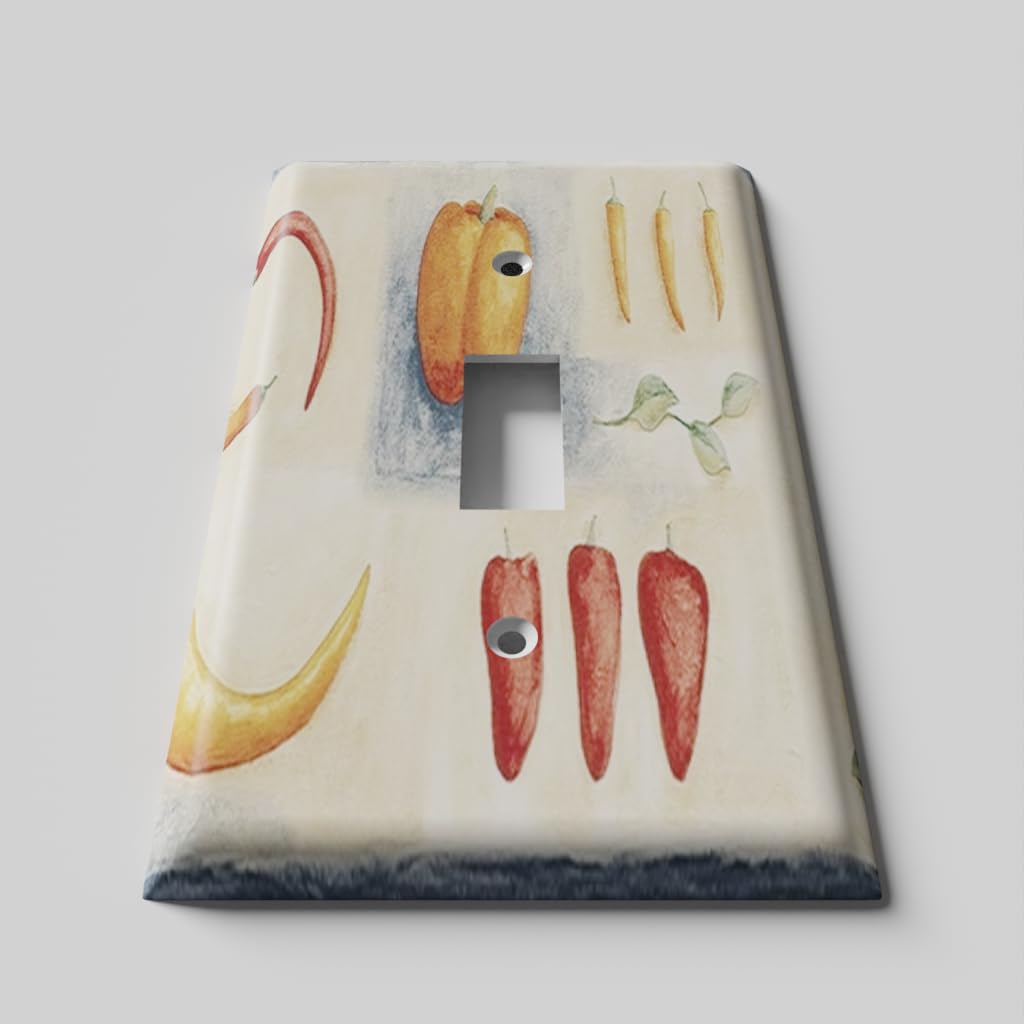Spicy Pepper Light Switch Cover - Single Toggle Wall Plate for Kitchen Decor