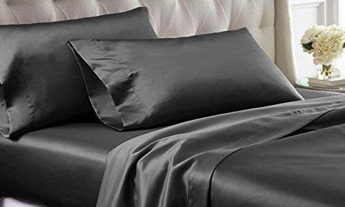 Luxury Silk Satin Bedding Set - 6 Piece California King Size with 19