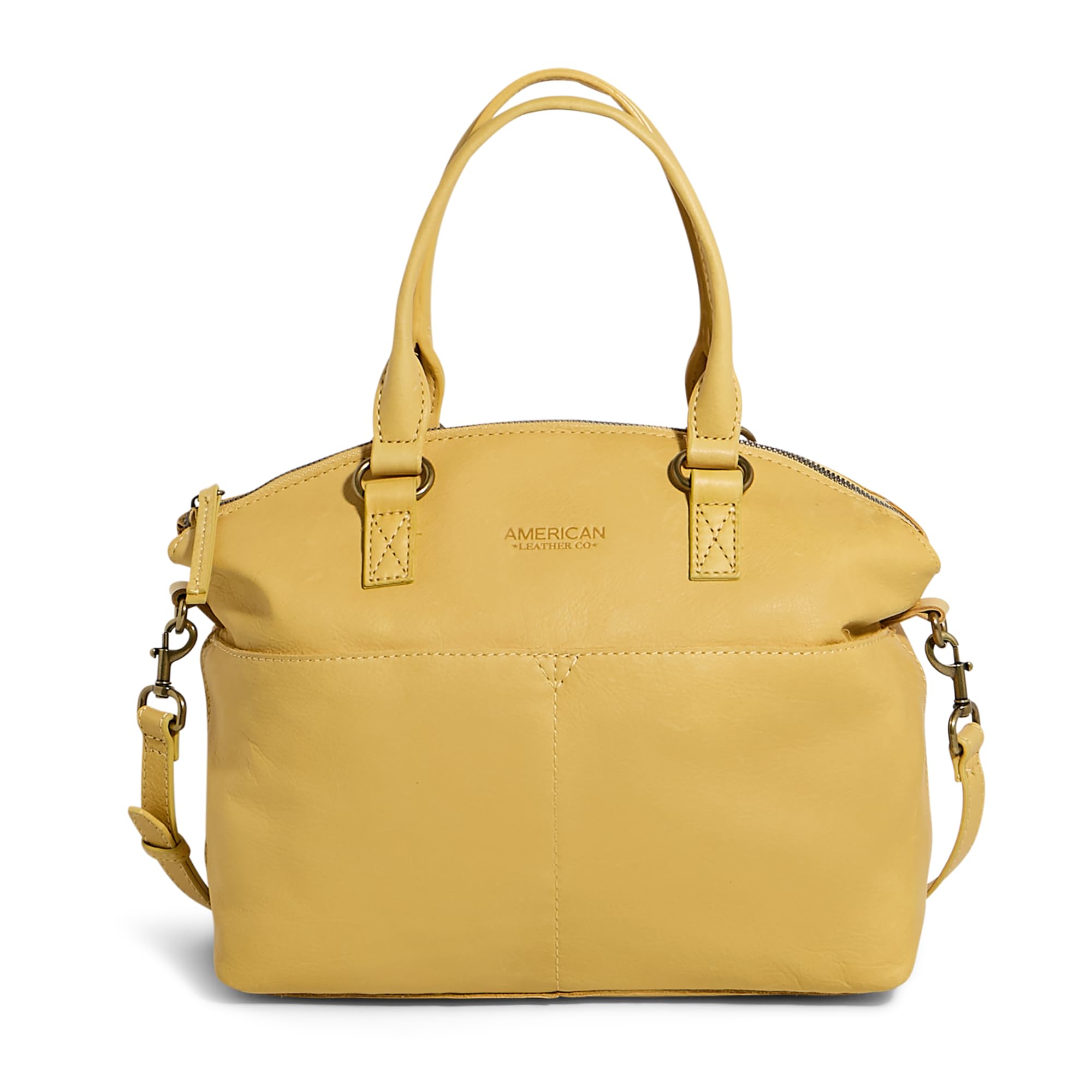 American Leather Co. Carrie Dome Satchel Crossbody Bag - Genuine Leather Handbag for Women | Perfect for Work, Travel & Everyday Use