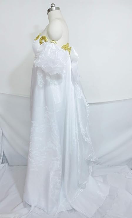 Bishoujo Senshi Tsukino Princess White Gown Dress - Anime Cosplay Costume for Women (Size S) | Perfect for Halloween, Comic Con & Themed Parties