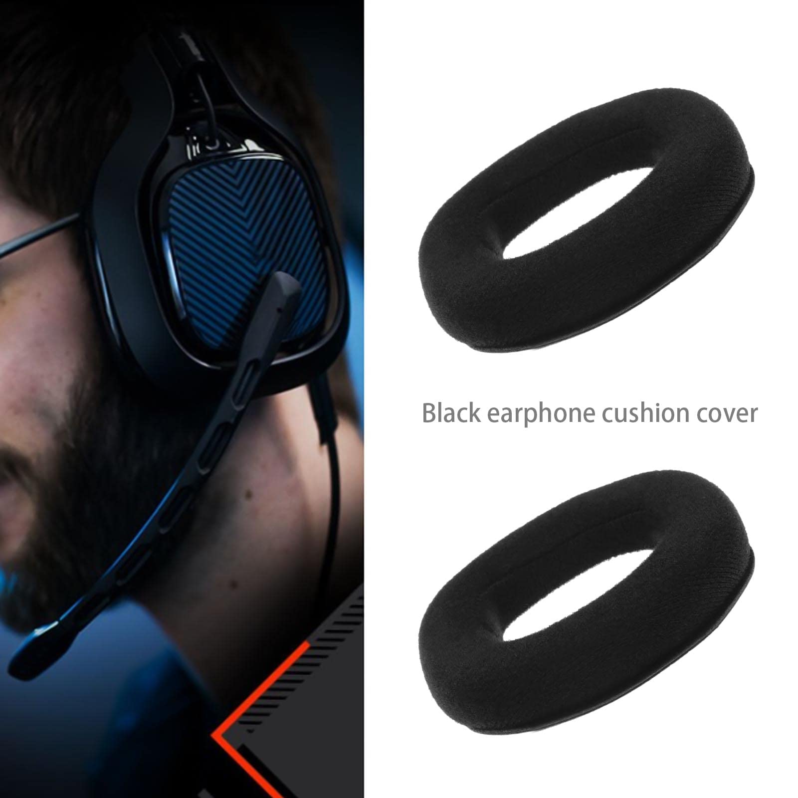Replacement Soft Velour Headphones Earpads for Astro A40 TR & A50 - Foam Ear Cushion Covers Repair Parts - Perfect for Gaming, Music & Long Wear Comfort