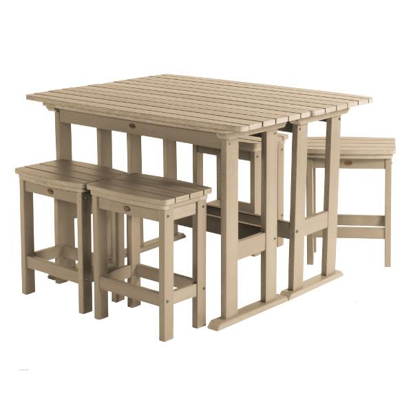 Lehigh 6-Piece Counter Height Balcony Patio Set - Outdoor Dining & Relaxing Furniture for Small Spaces