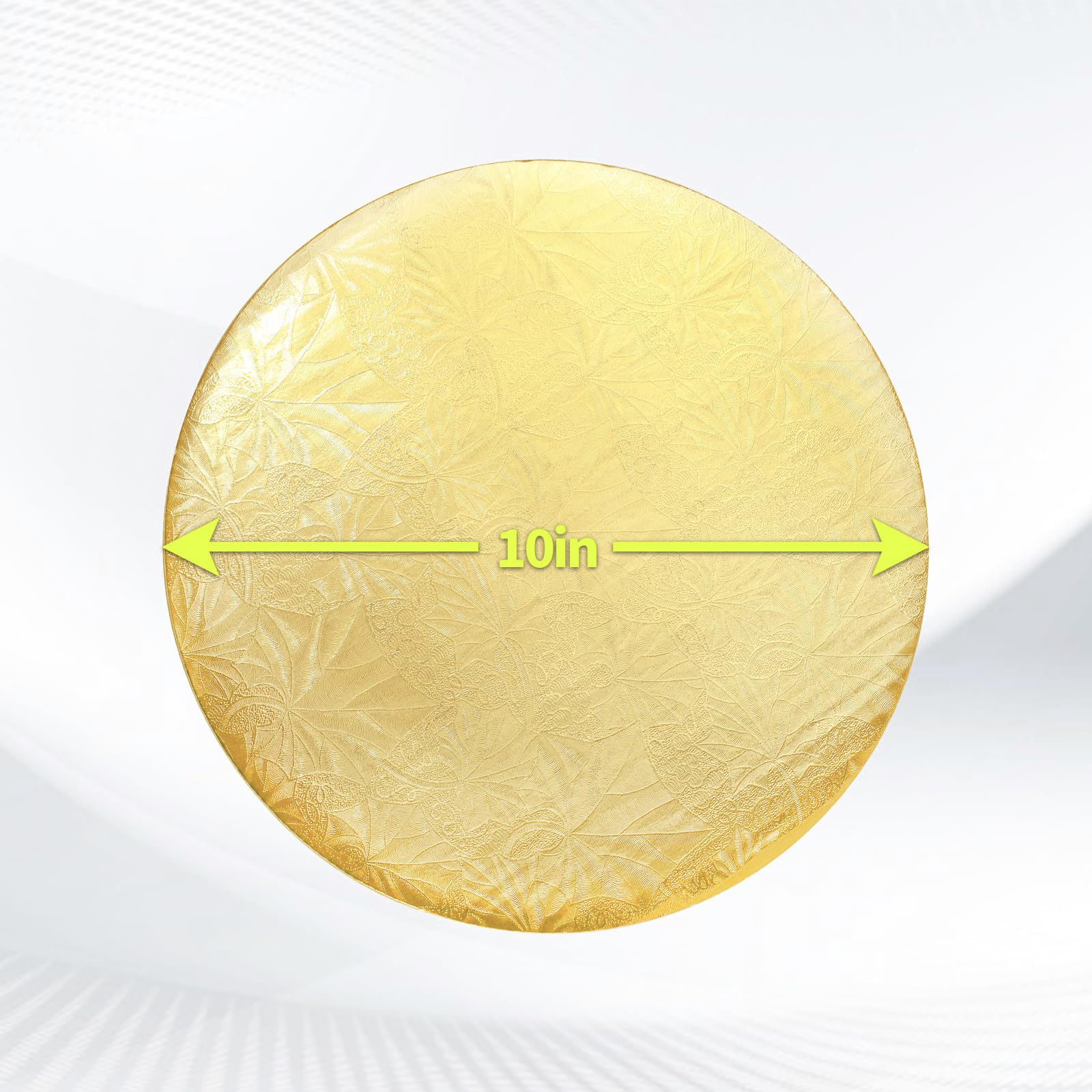 40 Pack 10 Inch Round Disposable Cake Boards - Corrugated Cardboard Cake Plate Circles for Baking, Decorating & Serving - Gold (Ideal for Birthday, Wedding & Party Desserts)