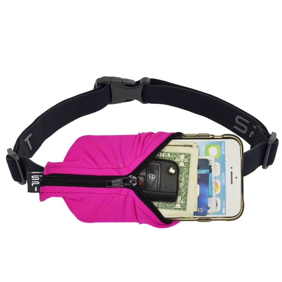 Large Pocket Spibelt - Running Belt with Zipper Pouch for Phone, Keys & Essentials - Perfect for Jogging, Hiking & Workouts