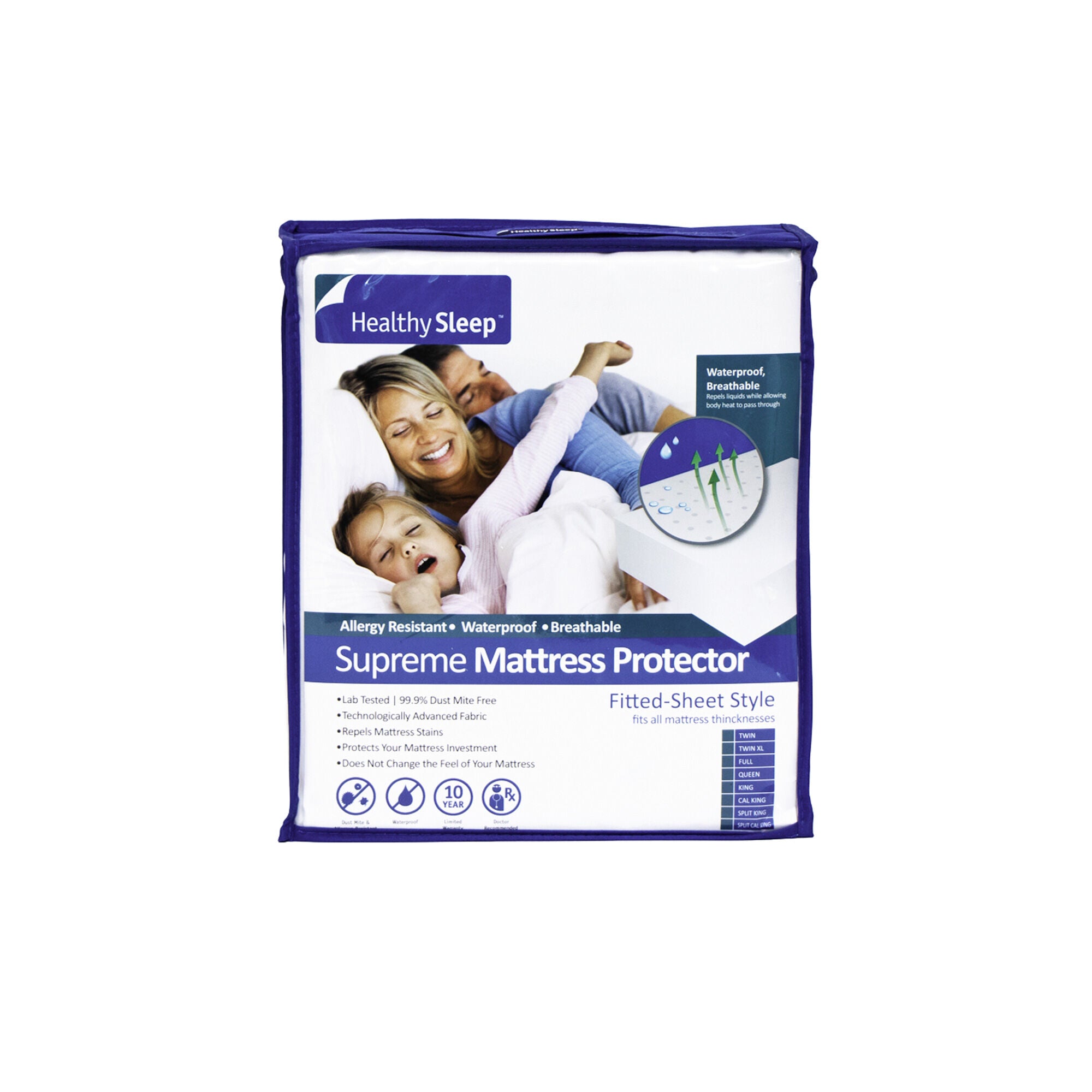 Interlock Supreme Mattress Protector - Waterproof, Hypoallergenic, Breathable Bed Cover for Allergies & Night Sweats | Perfect for Kids, Adults & Pet Owners