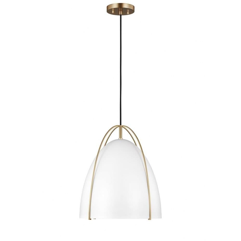 SEA Gull 6551801-848 Modern Single Light Pendant - Sleek Hanging Fixture for Kitchen Island, Dining Room or Bedroom Lighting