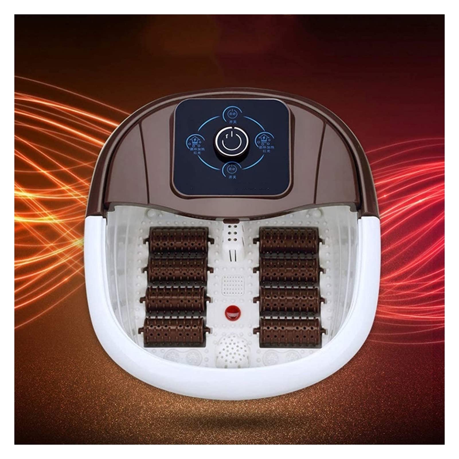 Relaxing Foot Spa Massager with Heat, Bubbles & Vibration - 8 Shiatsu Rollers for Tired Feet Relief, Adjustable Temperature Pedicure Tub - Perfect for Home, Office & Post-Workout Recovery