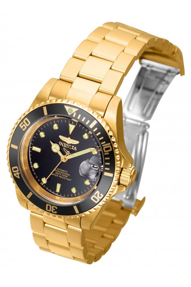 Invicta Pro Diver Men's Automatic Watch - 40mm Stainless Steel Case, Black Dial, Date Window - Perfect for Diving, Business & Everyday Wear