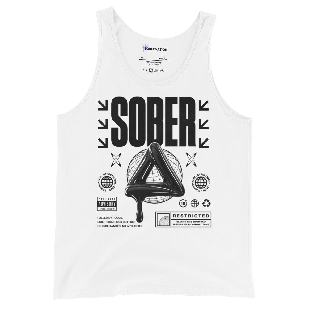 Sober Black Label Men's Tank Top - Breathable Workout Shirt for Gym, Running & Casual Wear - Lightweight & Comfortable