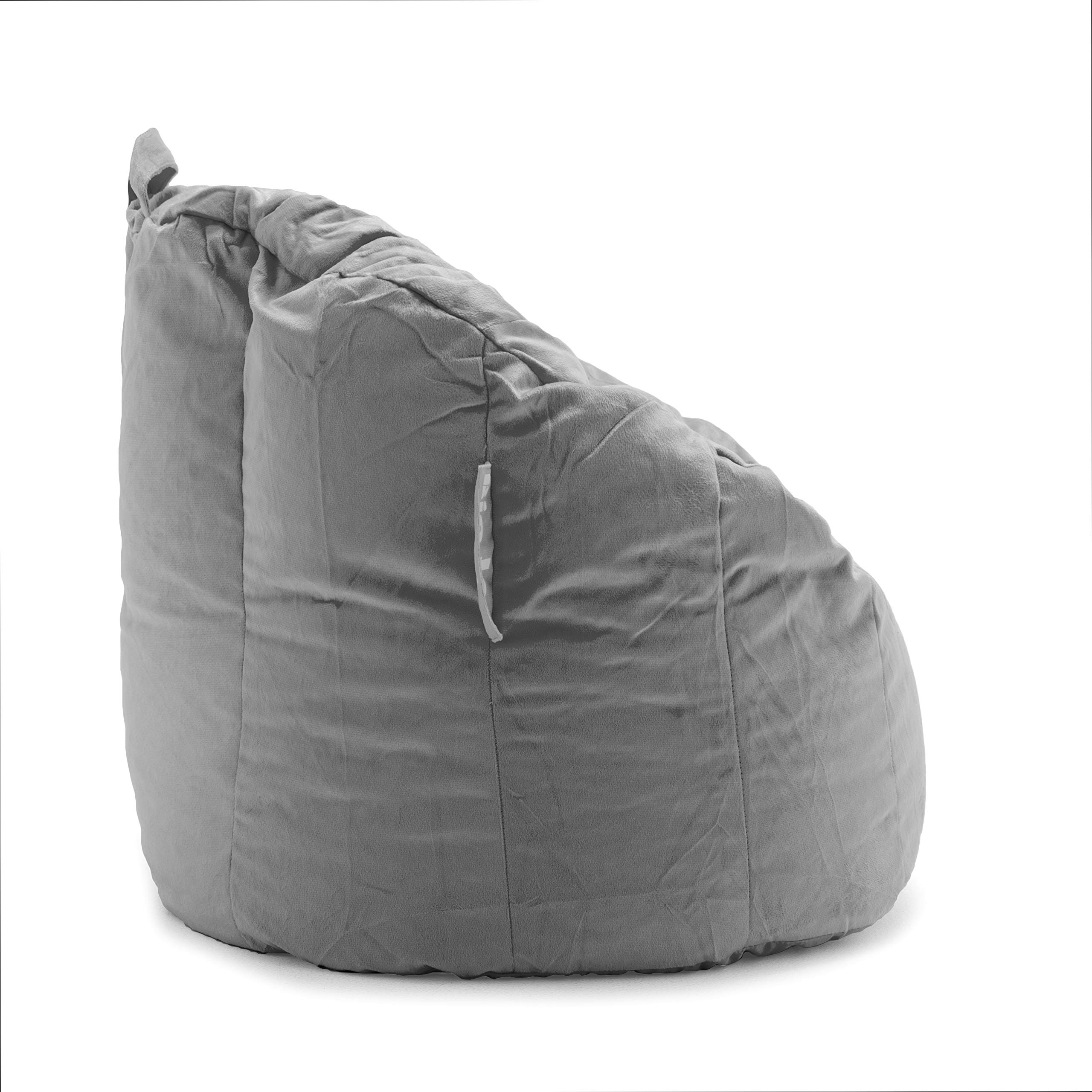 Big Joe Milano Medium Gray Plush Bean Bag Chair - Dorm Smartmax Spicy Lime - Perfect for College Dorms, Gaming Rooms & Lounge Areas