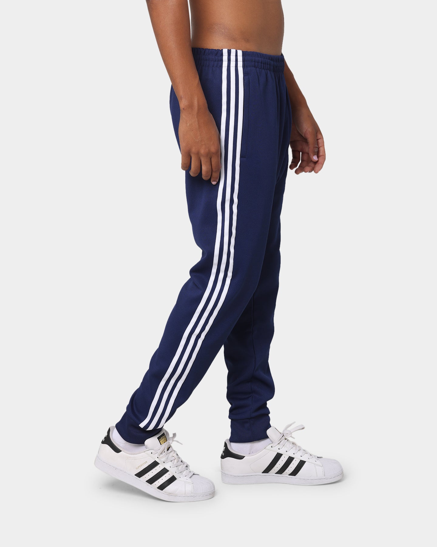 Adidas SST Track Pants for Men - Night Sky/White - Comfortable Athletic Joggers for Running, Gym & Casual Wear