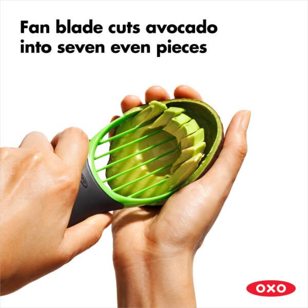 OXO 3-in-1 Avocado Slicer - Stainless Steel Blade, Easy Grip Handle - Perfect for Guacamole, Salads & Healthy Snacks